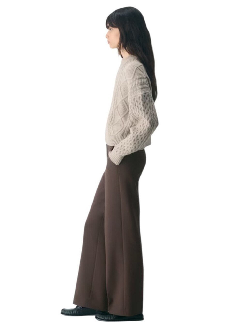 Aritzia Wilfred The Limitless Wide Leg Pants Rich Mocha Brown